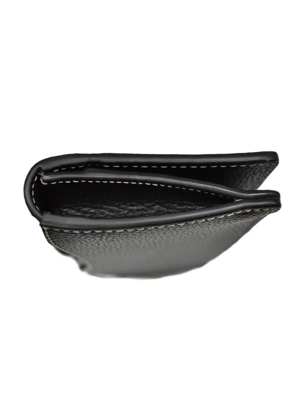 Chloe Black  Leather Clutch with Gold Ring Detail